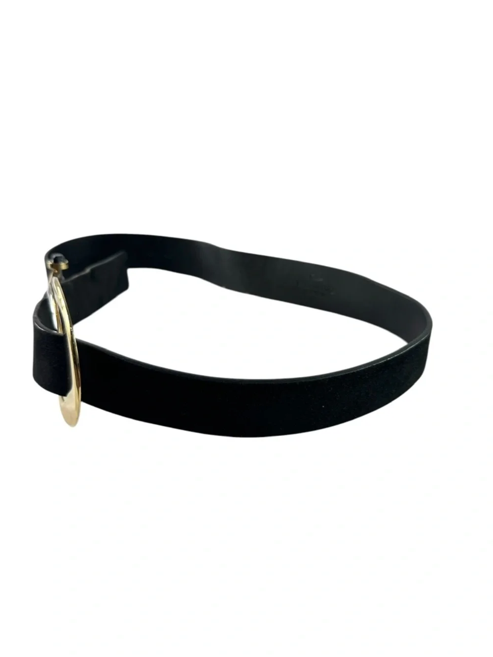 Vintage VALENTINO Garavani Black Suede Leather Wide Buckle Women Belt Size 85/34